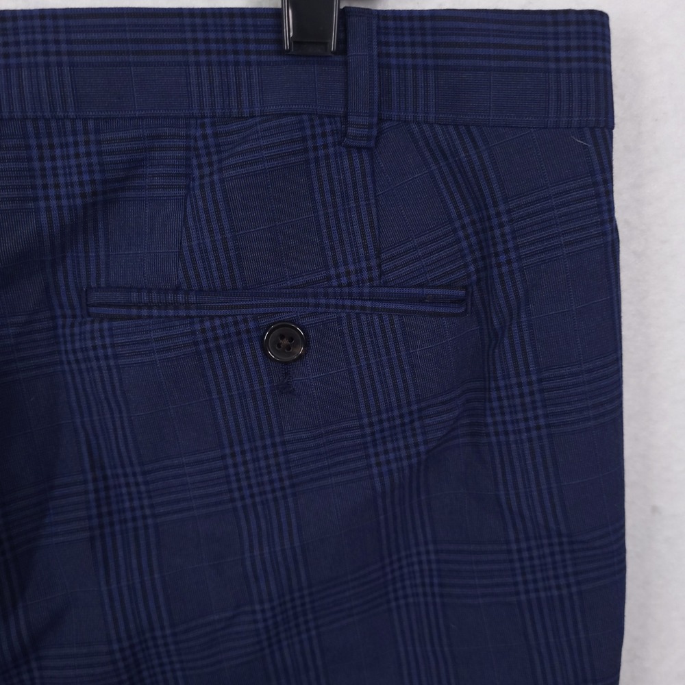 Lauren Ralph Lauren Dress Pants Men 40x30 Navy Glen Plaid Stretch Trousers - Picture 9 of 13